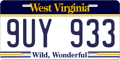 WV license plate 9UY933