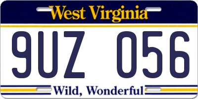 WV license plate 9UZ056