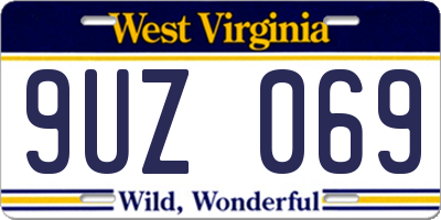 WV license plate 9UZ069