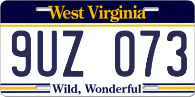 WV license plate 9UZ073