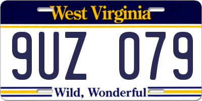 WV license plate 9UZ079