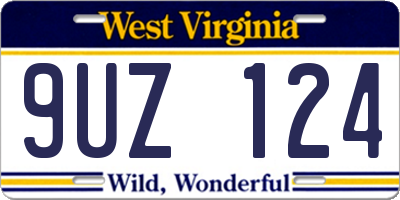 WV license plate 9UZ124