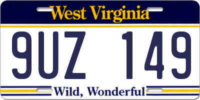 WV license plate 9UZ149