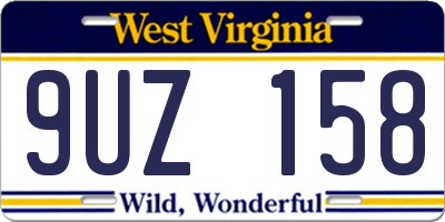 WV license plate 9UZ158
