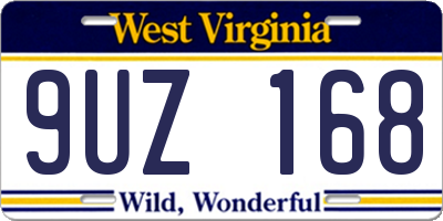 WV license plate 9UZ168