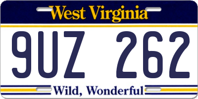 WV license plate 9UZ262