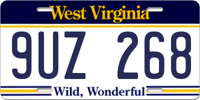 WV license plate 9UZ268