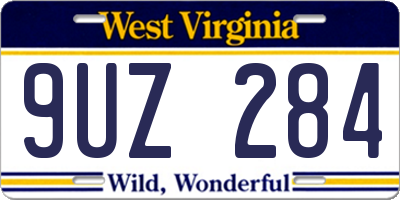 WV license plate 9UZ284
