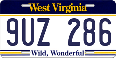 WV license plate 9UZ286