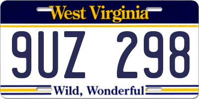 WV license plate 9UZ298