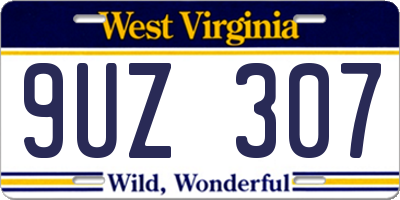 WV license plate 9UZ307