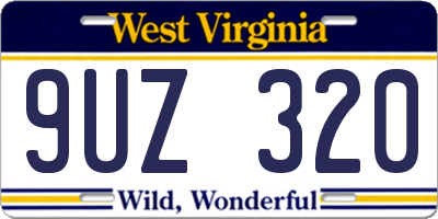 WV license plate 9UZ320