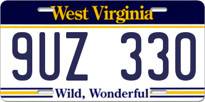 WV license plate 9UZ330