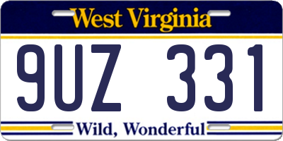 WV license plate 9UZ331