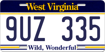 WV license plate 9UZ335