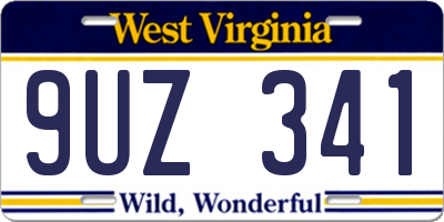 WV license plate 9UZ341