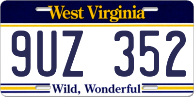 WV license plate 9UZ352