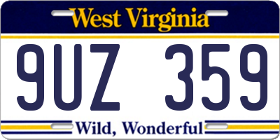 WV license plate 9UZ359