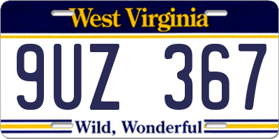 WV license plate 9UZ367