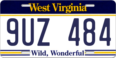WV license plate 9UZ484