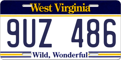 WV license plate 9UZ486