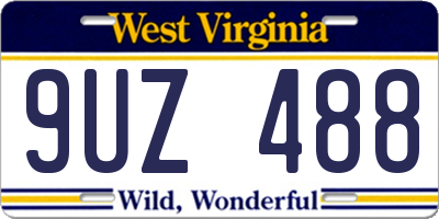 WV license plate 9UZ488