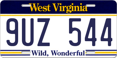 WV license plate 9UZ544