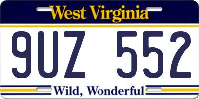 WV license plate 9UZ552