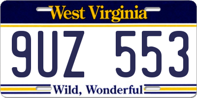 WV license plate 9UZ553