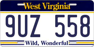 WV license plate 9UZ558