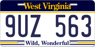 WV license plate 9UZ563