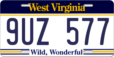 WV license plate 9UZ577