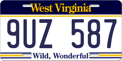 WV license plate 9UZ587