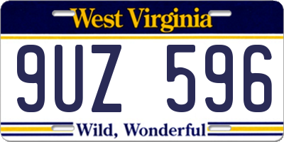 WV license plate 9UZ596
