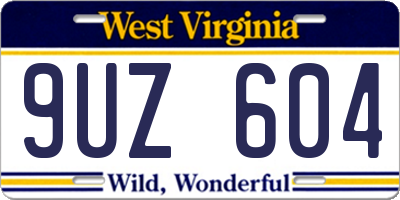 WV license plate 9UZ604