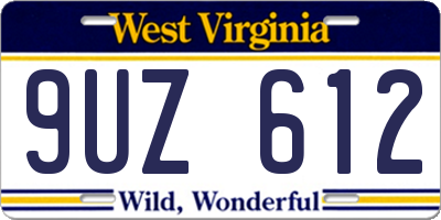 WV license plate 9UZ612