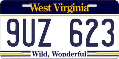 WV license plate 9UZ623