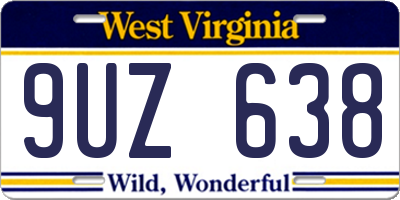 WV license plate 9UZ638
