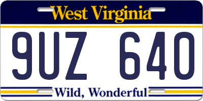 WV license plate 9UZ640