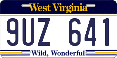 WV license plate 9UZ641
