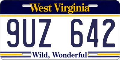 WV license plate 9UZ642