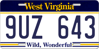 WV license plate 9UZ643