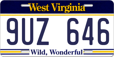 WV license plate 9UZ646