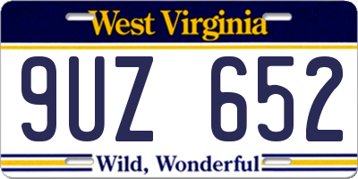 WV license plate 9UZ652