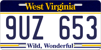 WV license plate 9UZ653