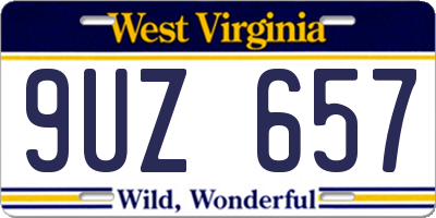 WV license plate 9UZ657