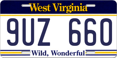 WV license plate 9UZ660