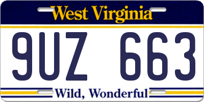 WV license plate 9UZ663