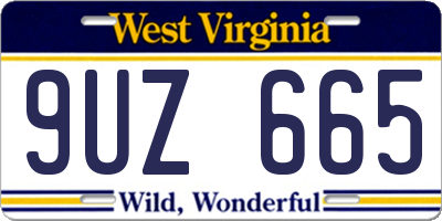 WV license plate 9UZ665