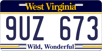 WV license plate 9UZ673